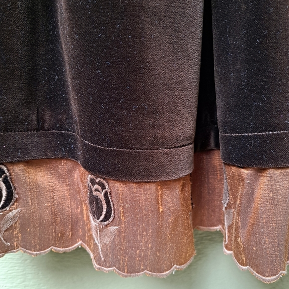 Stunning David Charles HARRODS Brown Velvet Holiday Dress  ENGLAND - 10 - Picture 4 of 8